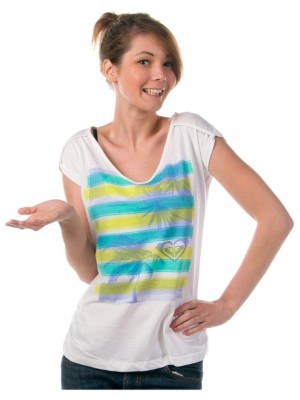 T-Shirts Kortärmad Roxy Snapshot Catwalk Green SS Women