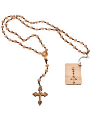 Smycken Wood Fellas Rosary Cross wheat Necklace
