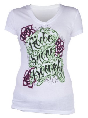 T-Shirts Kortärmad Ride Type Script V-Neck T-Shirt Women