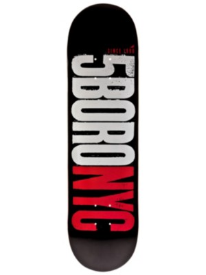 Skateboard Decks 5boro Letterpress Logo Black&amp;Red 8.0 x 31.5